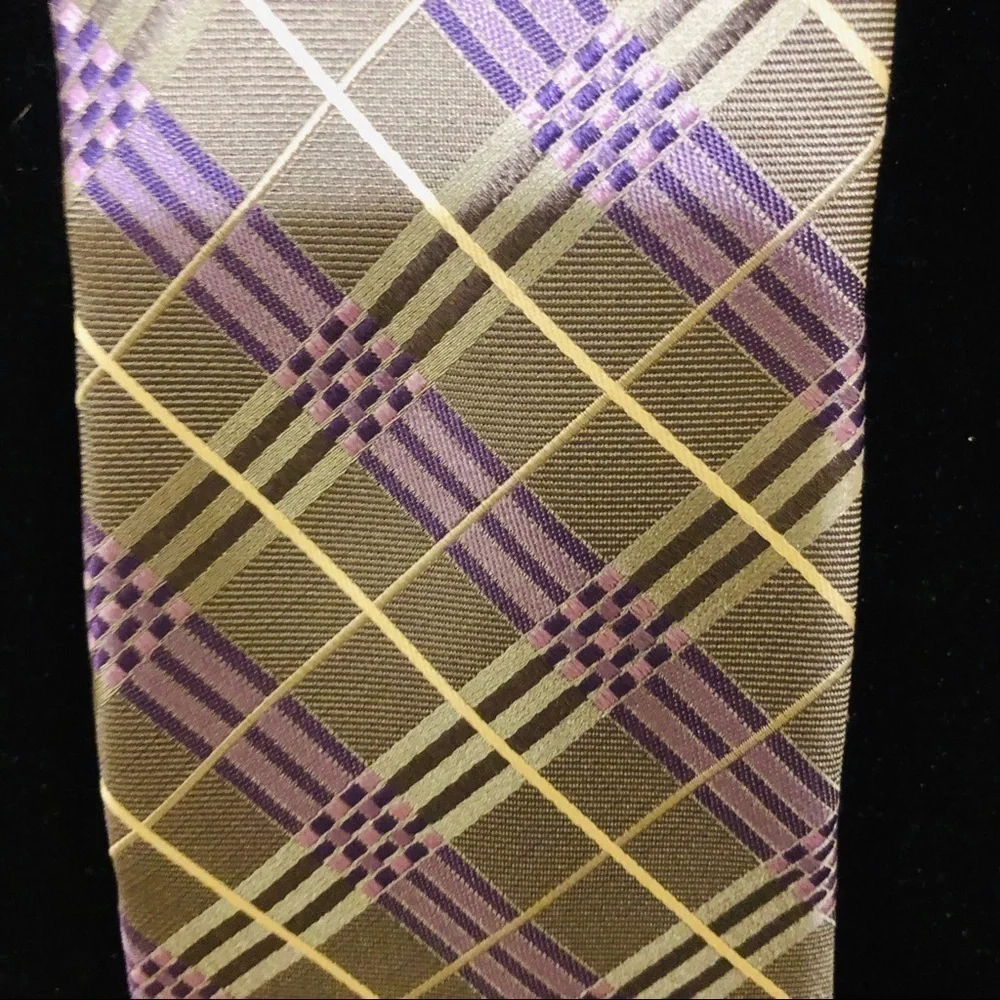 Pronto Uomo Platinum Narrow Tie Purple Stripe
